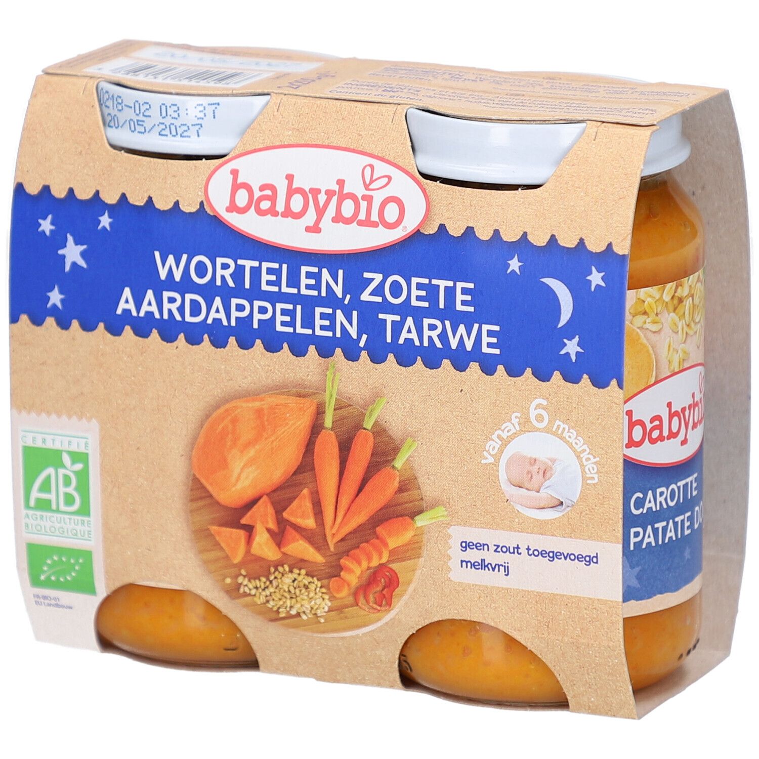 Babybio Karotte AUS DEN Landen SÜßE Patate BLÉ ab 6 Monate