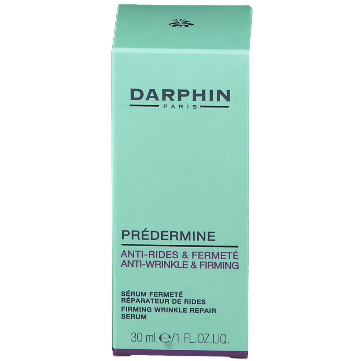 Boîte verte. Inscriptions: DARPHIN, PRÈDERMINE, Anti-rides & fermeté. Contenu: Sérum.