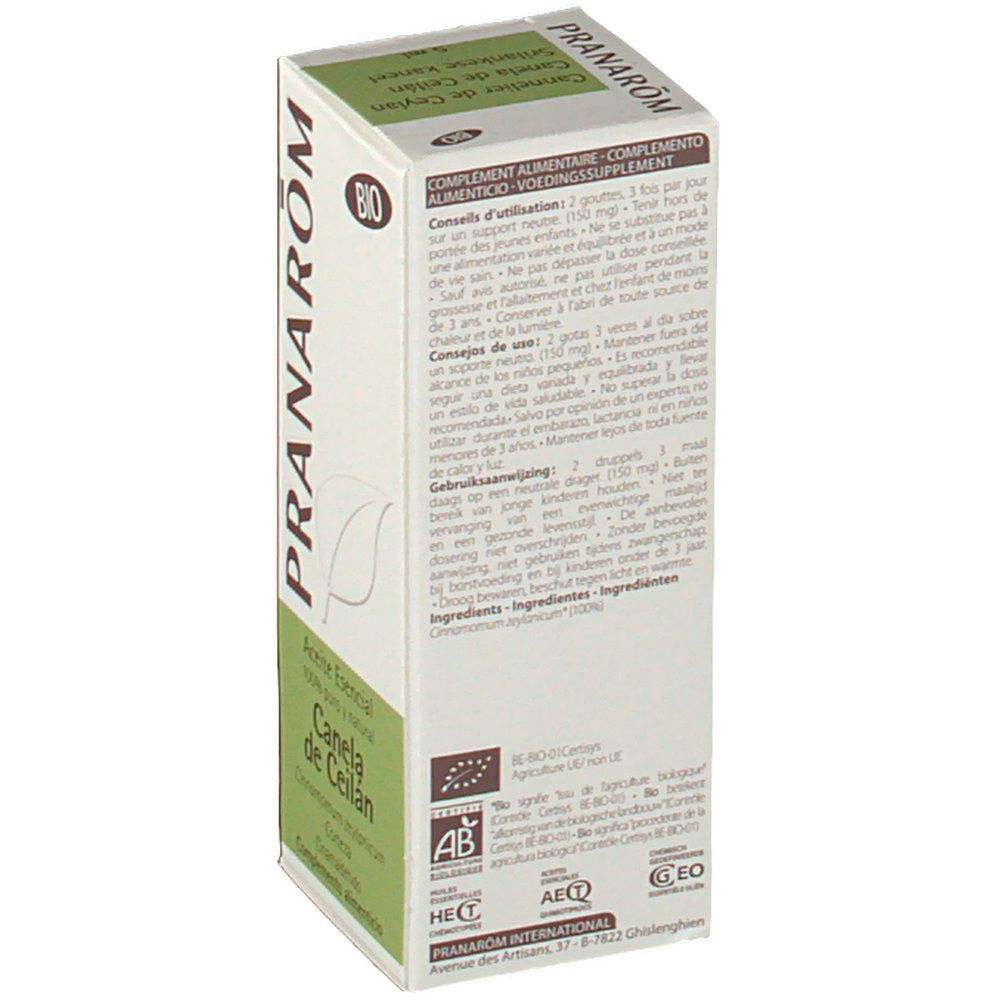 Pranarôm Bio Ätherisches Öl Ceylon-Zimt (Cinnamomum zeylanicum/verum)