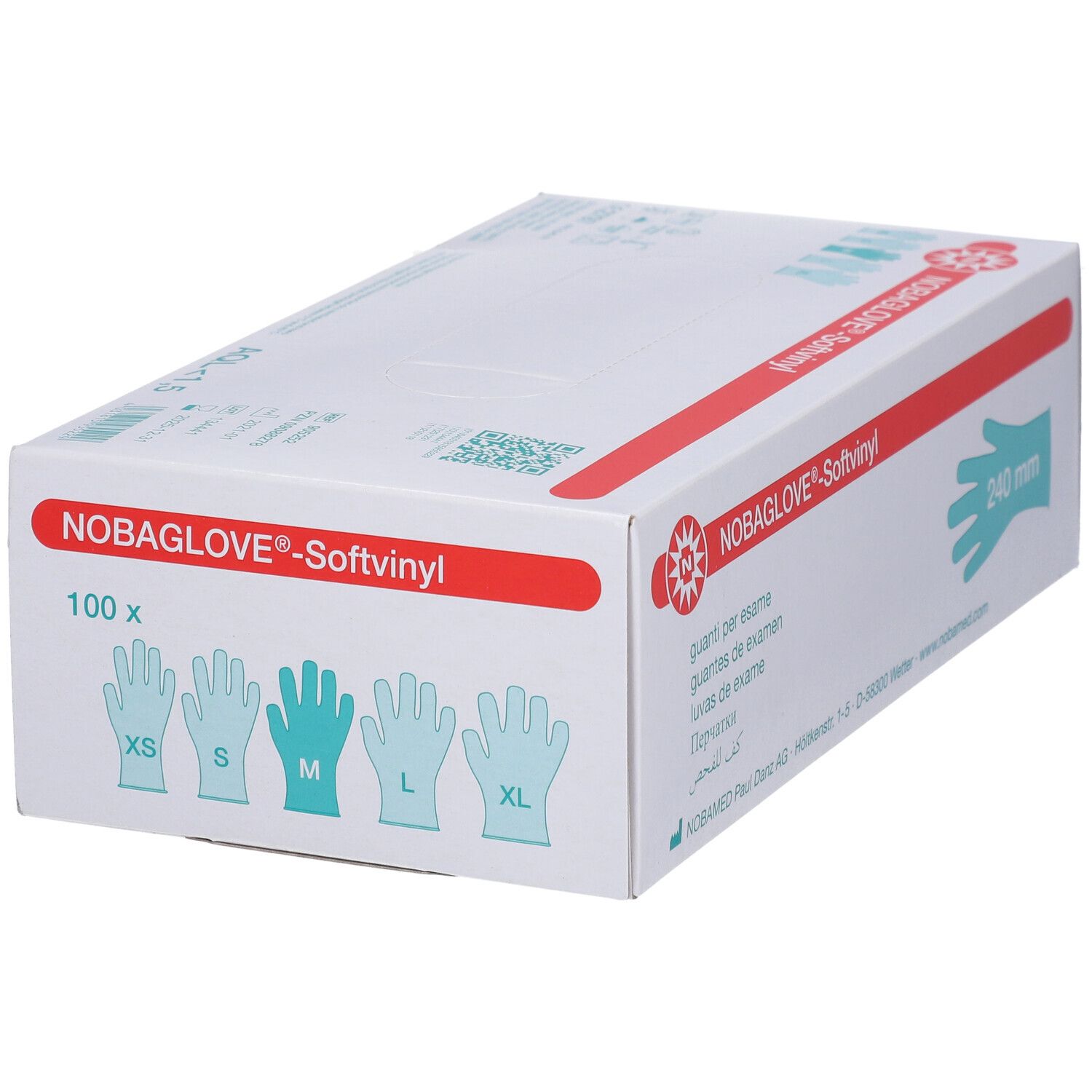 NOBAGLOVE Softvinyl Handschuhe, 100 Stück, Größe M.