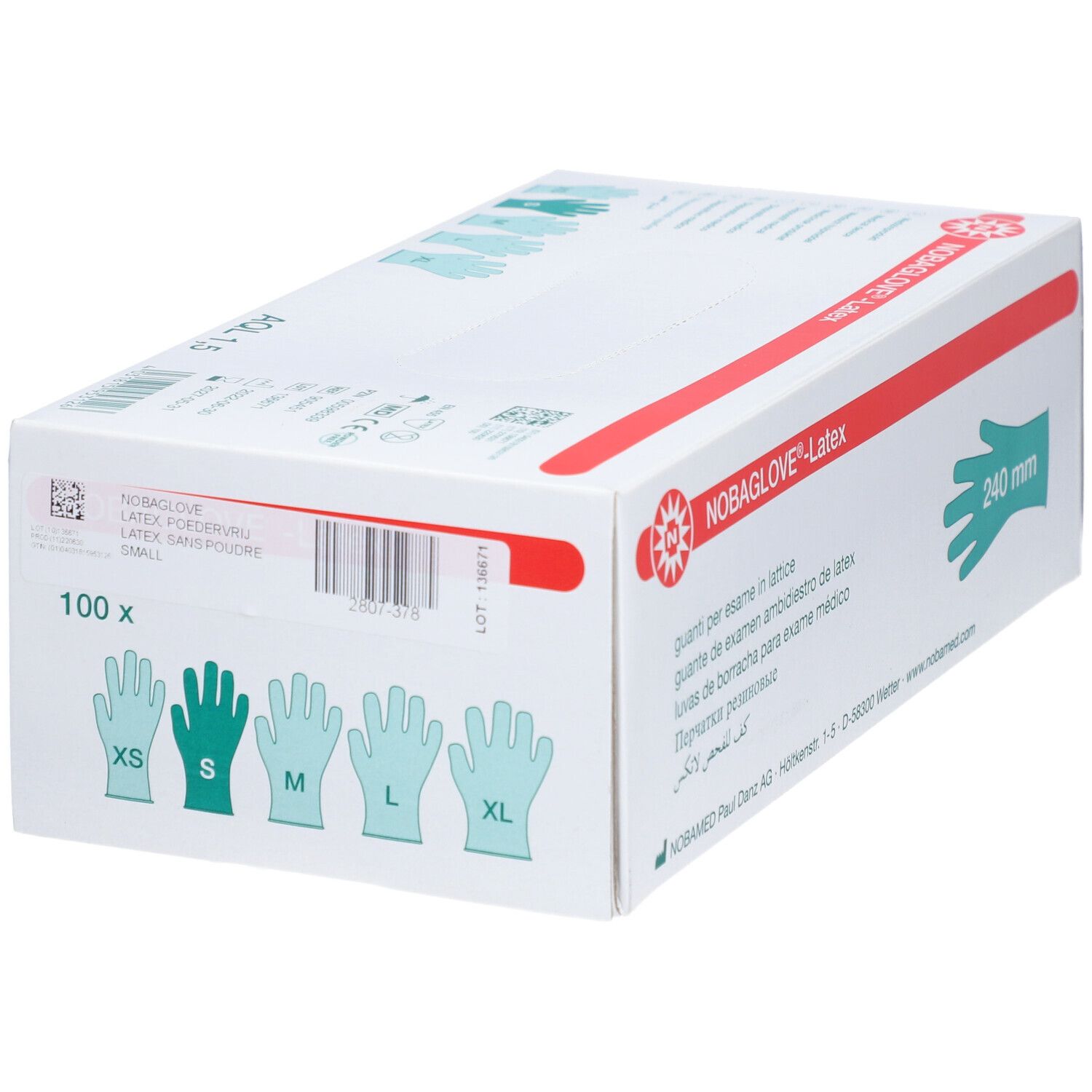 NOBA Nobaglove Latex Handschuhe puderfrei weiß 100 Stück Gr. S