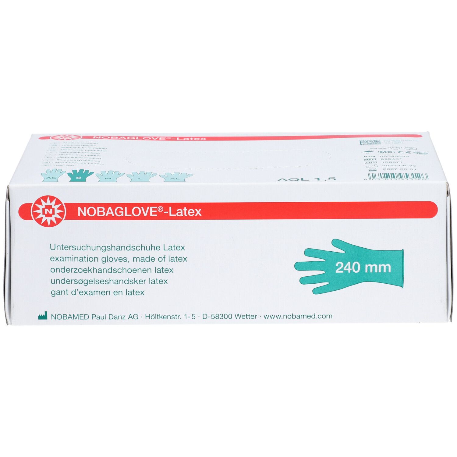 NOBA Nobaglove Latex Handschuhe puderfrei weiß 100 Stück Gr. S