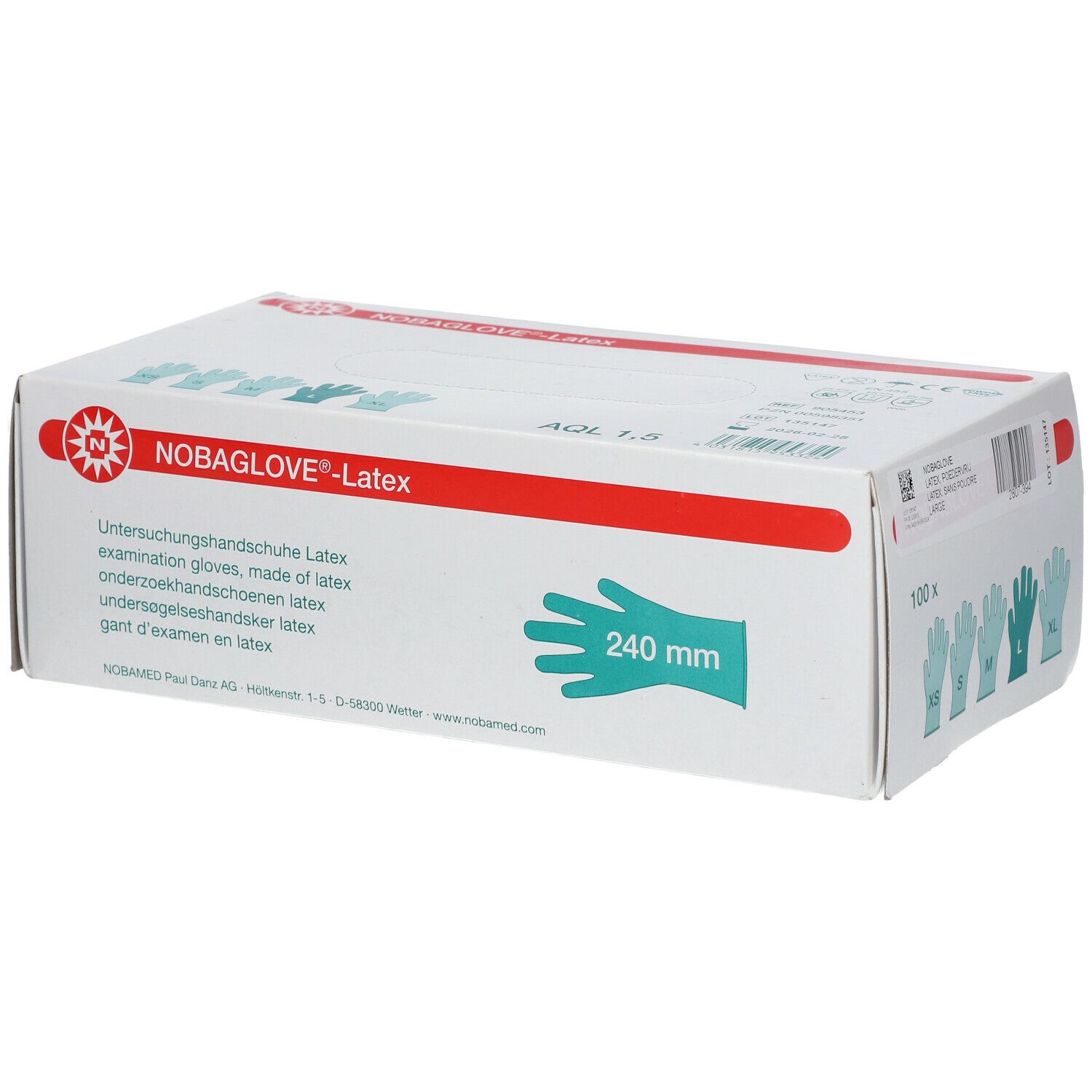 Nobaglove® Latex Gants d'examen en latex Taille L