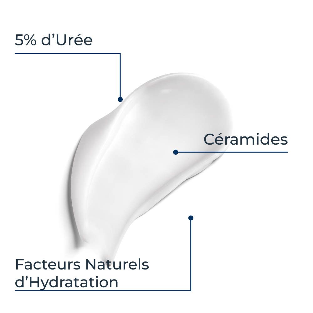 Goutte de crème. 5% Urée, Céramides, Facteurs naturels d'hydratation.