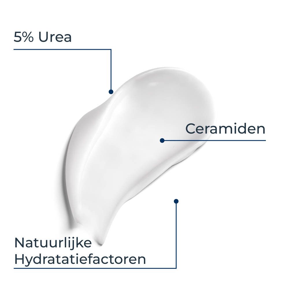 Kleurvlek crème. 5% Urea, Ceramiden, Natuurlijke hydratatiefactoren.
