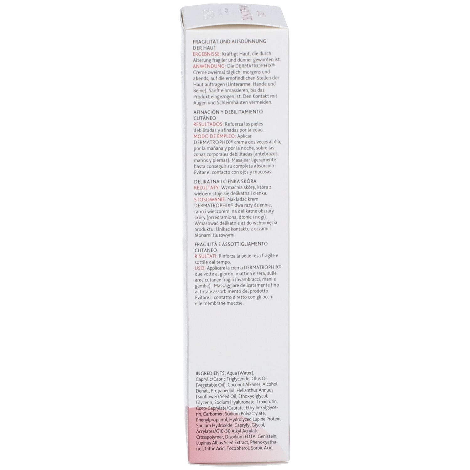 Emballage du produit, détail. Texte: Utilisation, ingrédients. Logo ISDIN. 200ml.