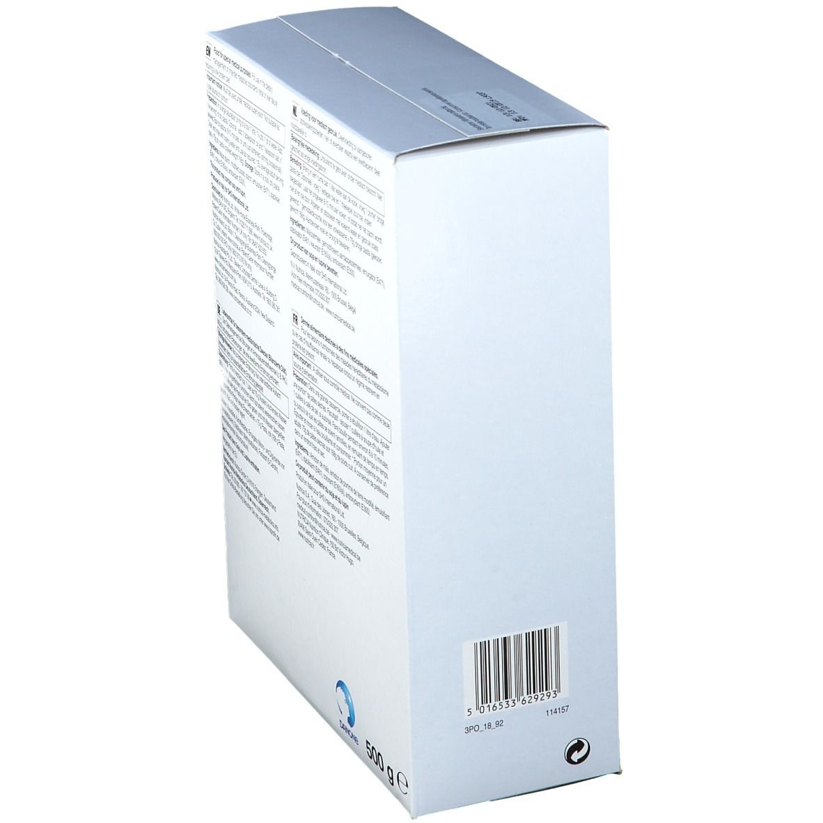 Zijaanzicht van de verpakking van Loprofin Animal Pasta. Bevat barcode en fabrikanteninformatie. Opschrift: 500 g.