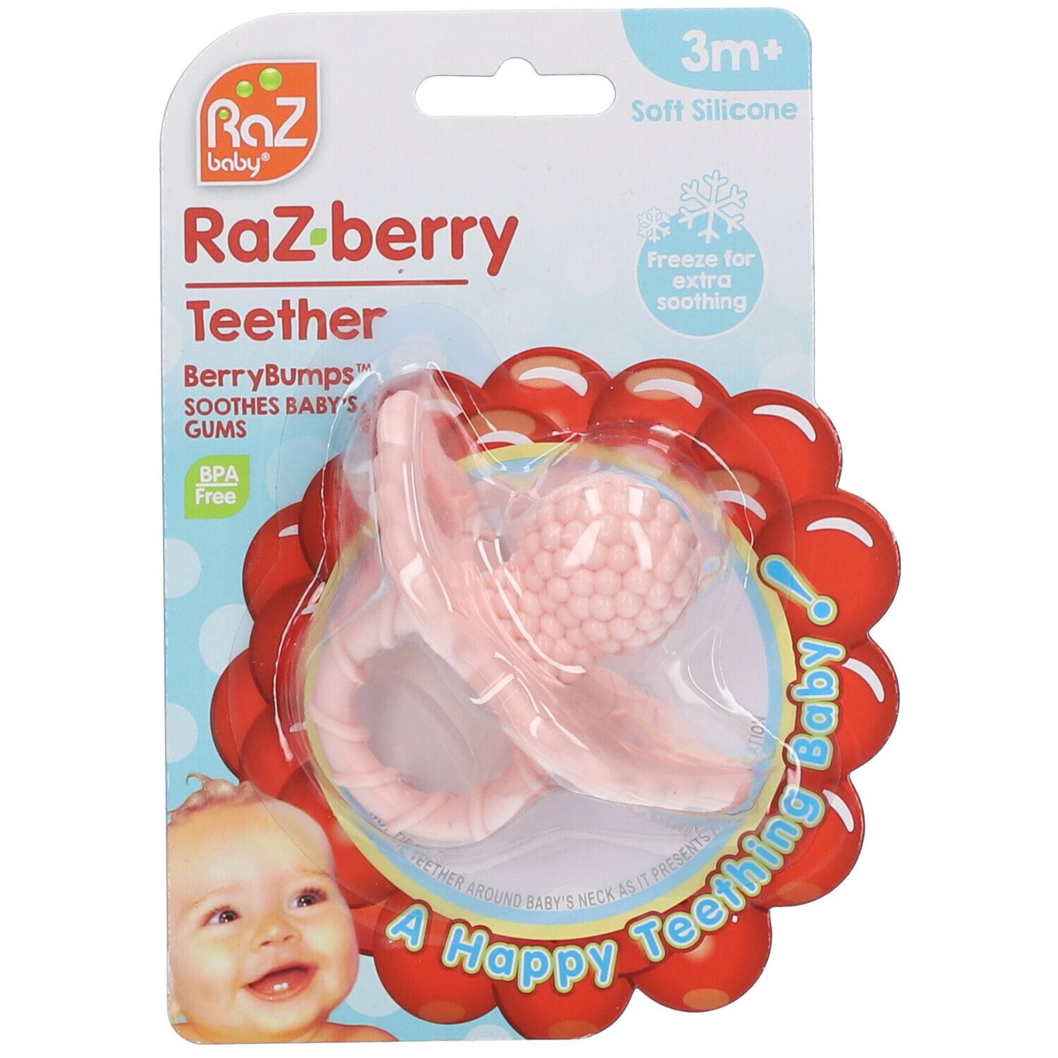 Raz Baby® RaZ-Berry Anneau de dentition Rose