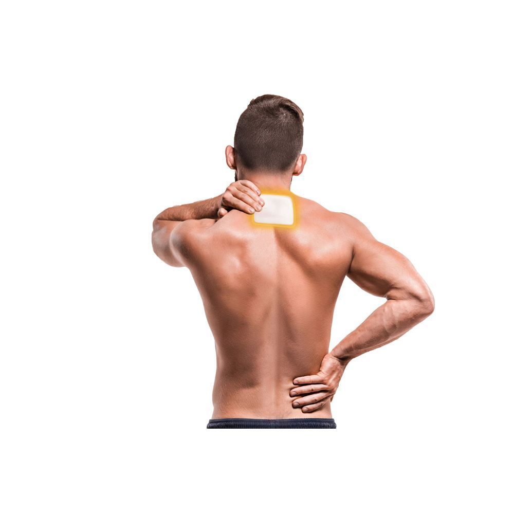 Emballage Nexcare Heat Patch. Contient 5 patchs. Vue de face de l'emballage.