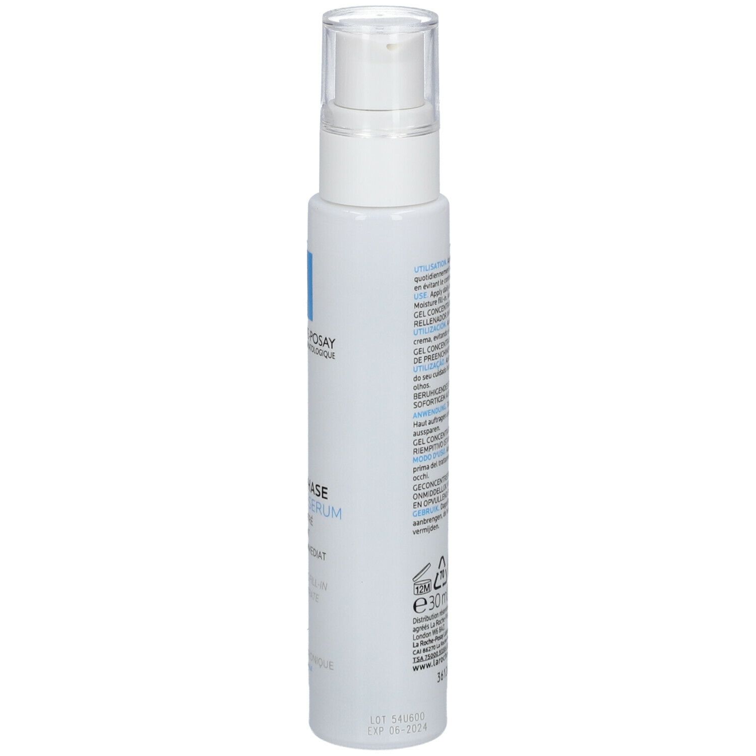 Dos du flacon blanc. Texte multilingue. Volume: 30 ml/1.01 FL.OZ.