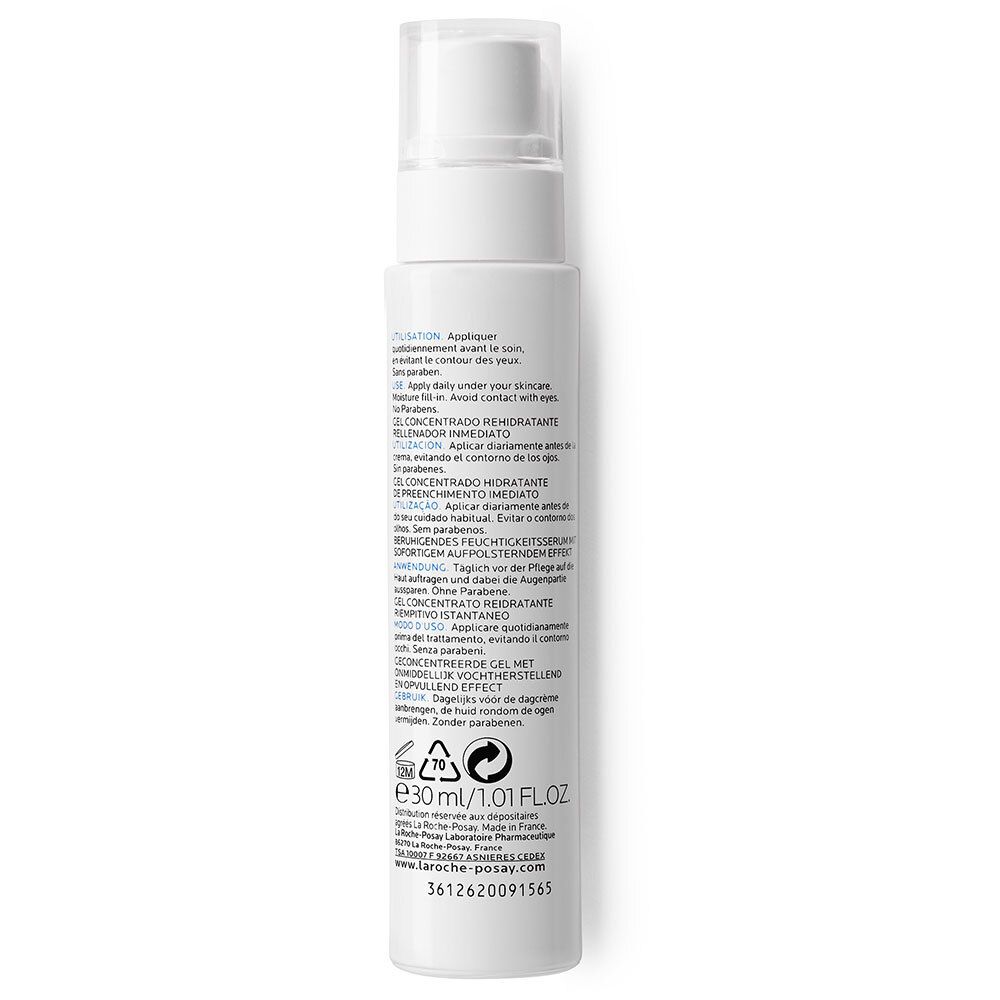 Dos du flacon blanc. Texte multilingue. Volume: 30 ml/1.01 FL.OZ. Code-barres.