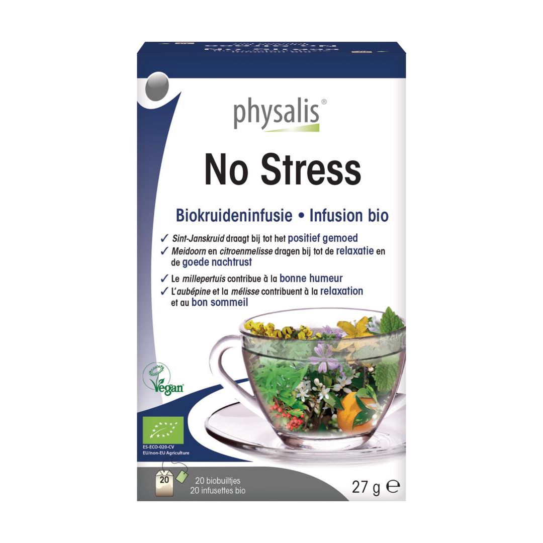 Boîte 'physalis No Stress'. 'Infusion bio'. 20 sachets. Certification bio.