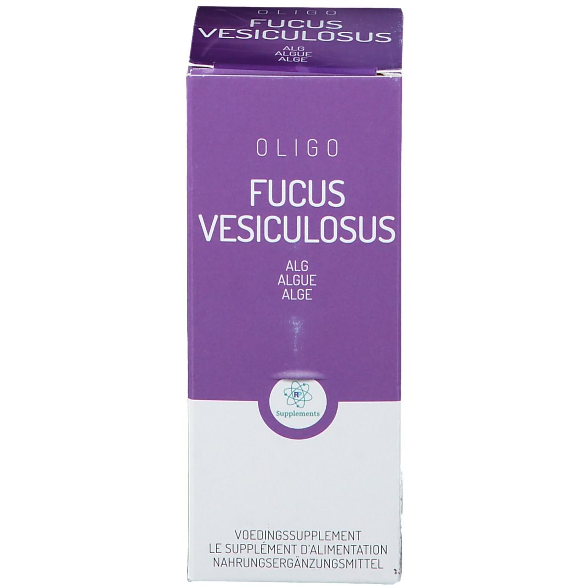 Karton für Oligoplant Fucus vesiculosus Algen-Nahrungsergänzungsmittel, 125ml.