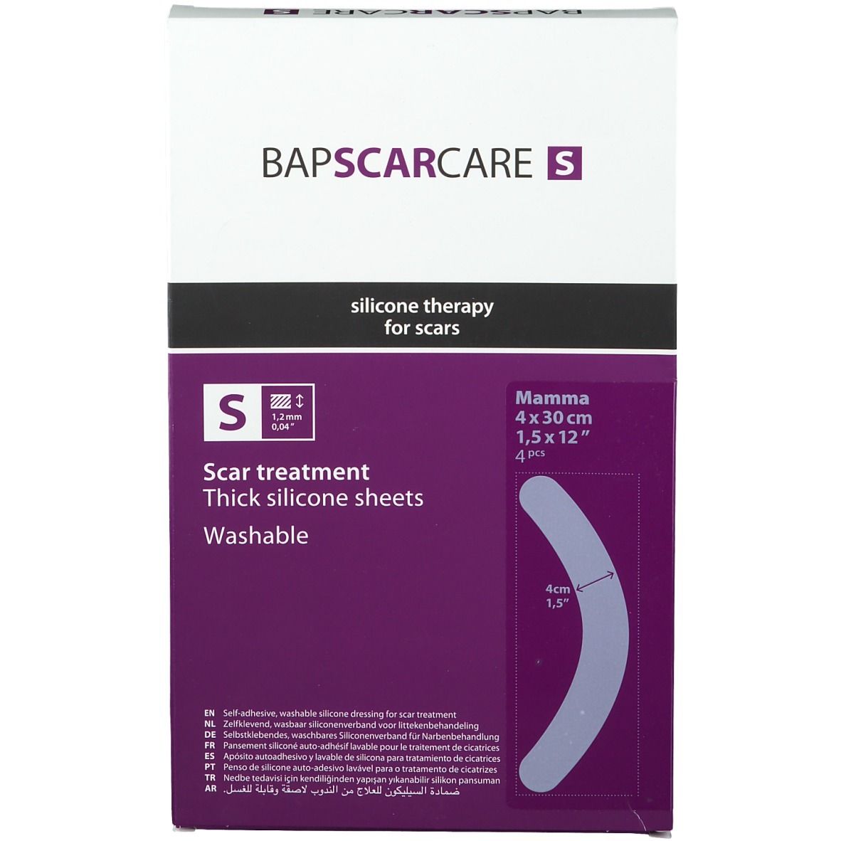 BAP Scar Care S Pansement lavable pour cicatrices de maman 4 x 30 cm