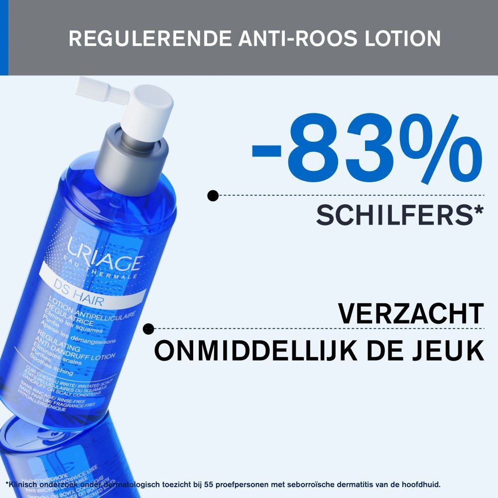 Uriage DS Hair Lotion en tekst. Tekst in het Nederlands.