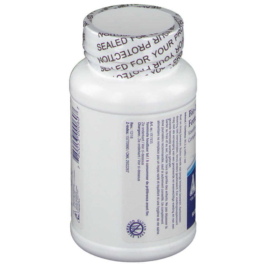 Dos du flacon blanc. Texte: ingrédients, informations nutritionnelles, informations fabricant.
