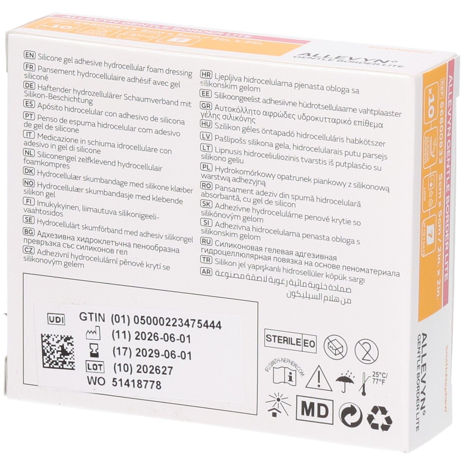 smith & nephew ALLEVYN Gentle Border Lite Schaumverband 5 x 5 cm
