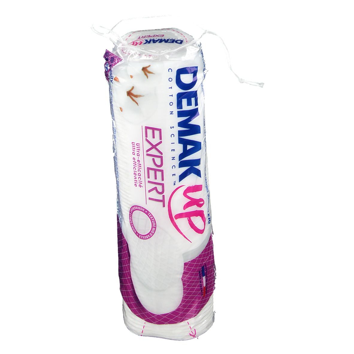 Emballage cylindrique de disques de coton. Inscription: DEMAK UP, EXPERT, Cotton Science. 70 pièces.