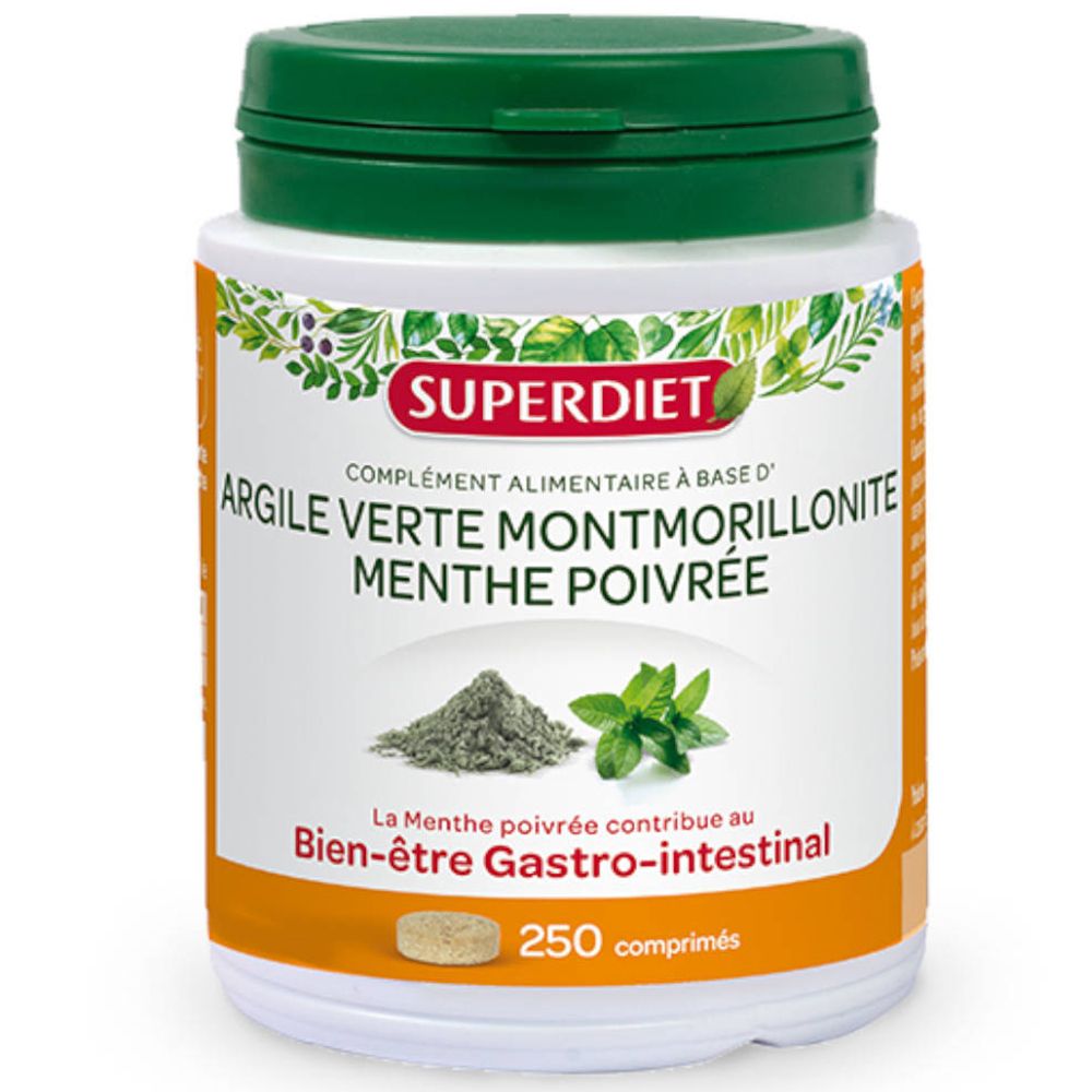 Superdiet Argile verte Montmorillonite + Menthe poivrée
