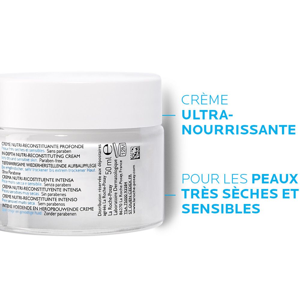Pot de crème. Inscription: Nutritic Intense Riche. Texte en français. Inscription: Crème Ultra-Nourrissante.