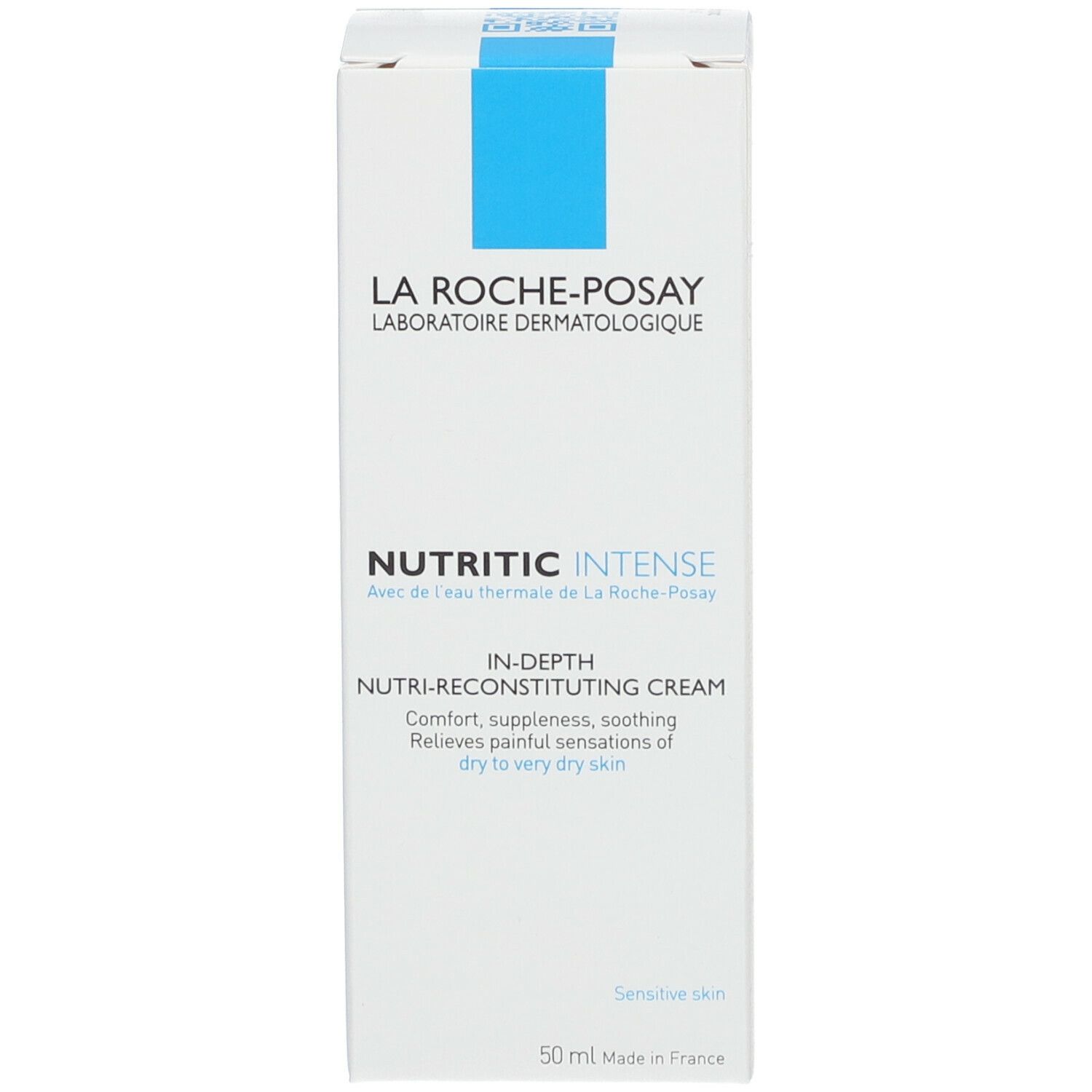 Doos. Opschrift: La Roche-Posay, Nutritic Intense. Crème voor droge huid.