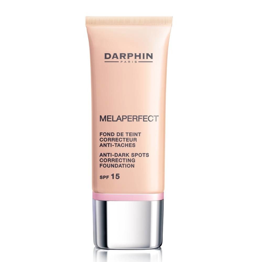 Darphin Melaperfect Fond De Teint Correcteur, tube avec SPF 15. Teinte beige, bouchon argenté.
