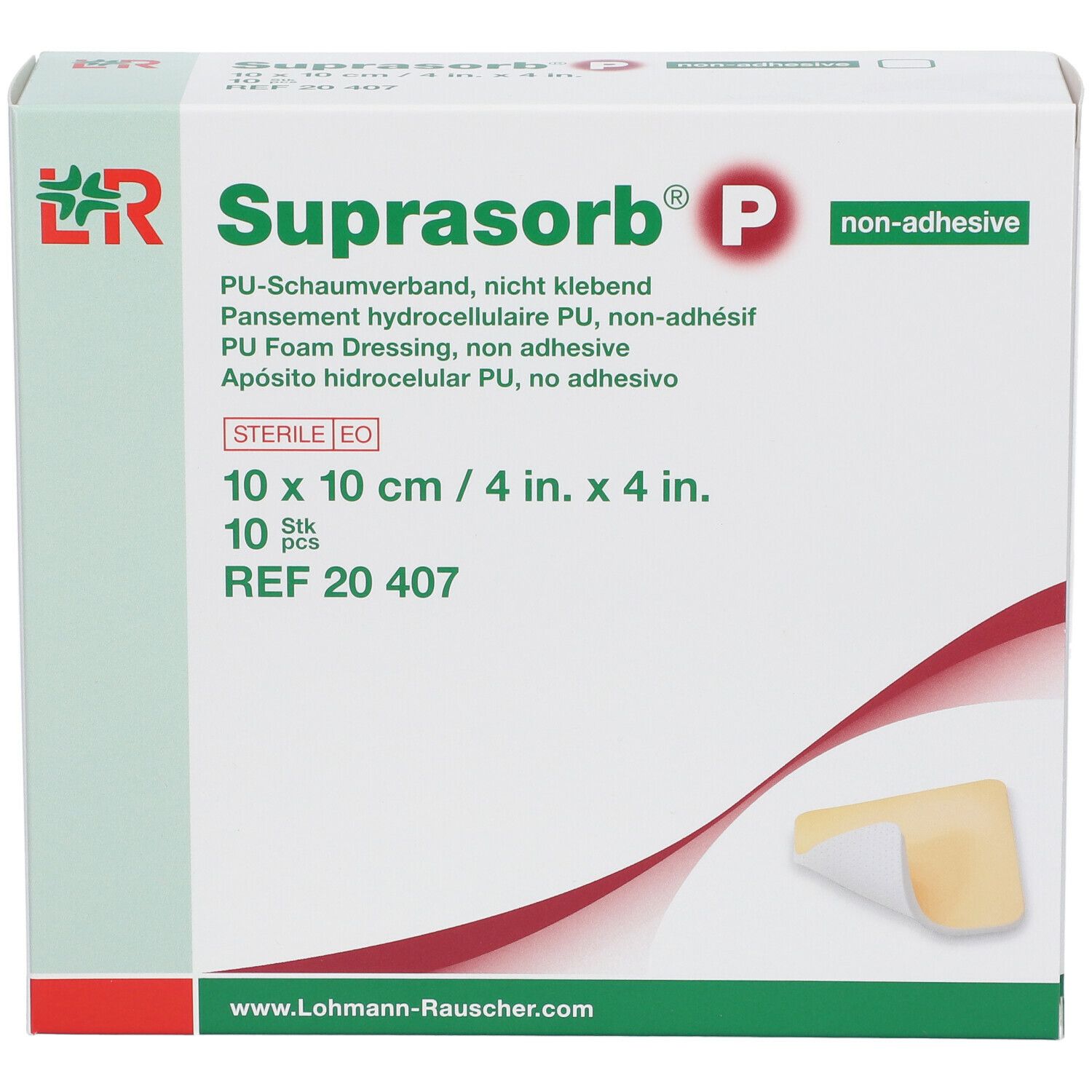 Boîte de Suprasorb P, non adhésif, 10 x 10 cm, 10 pièces.
