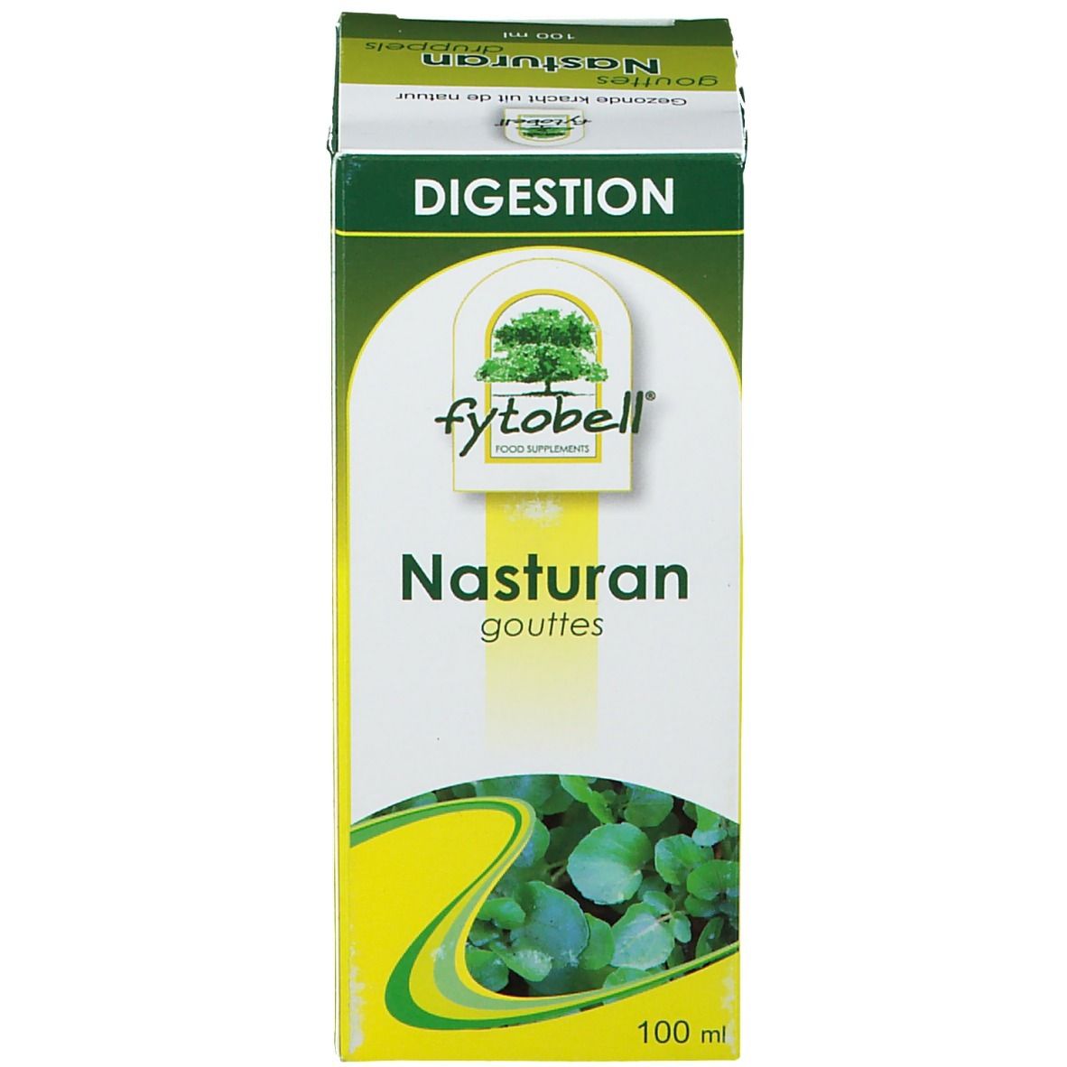 Emballage. Boîte avec "fytobell Nasturan". 100 ml.