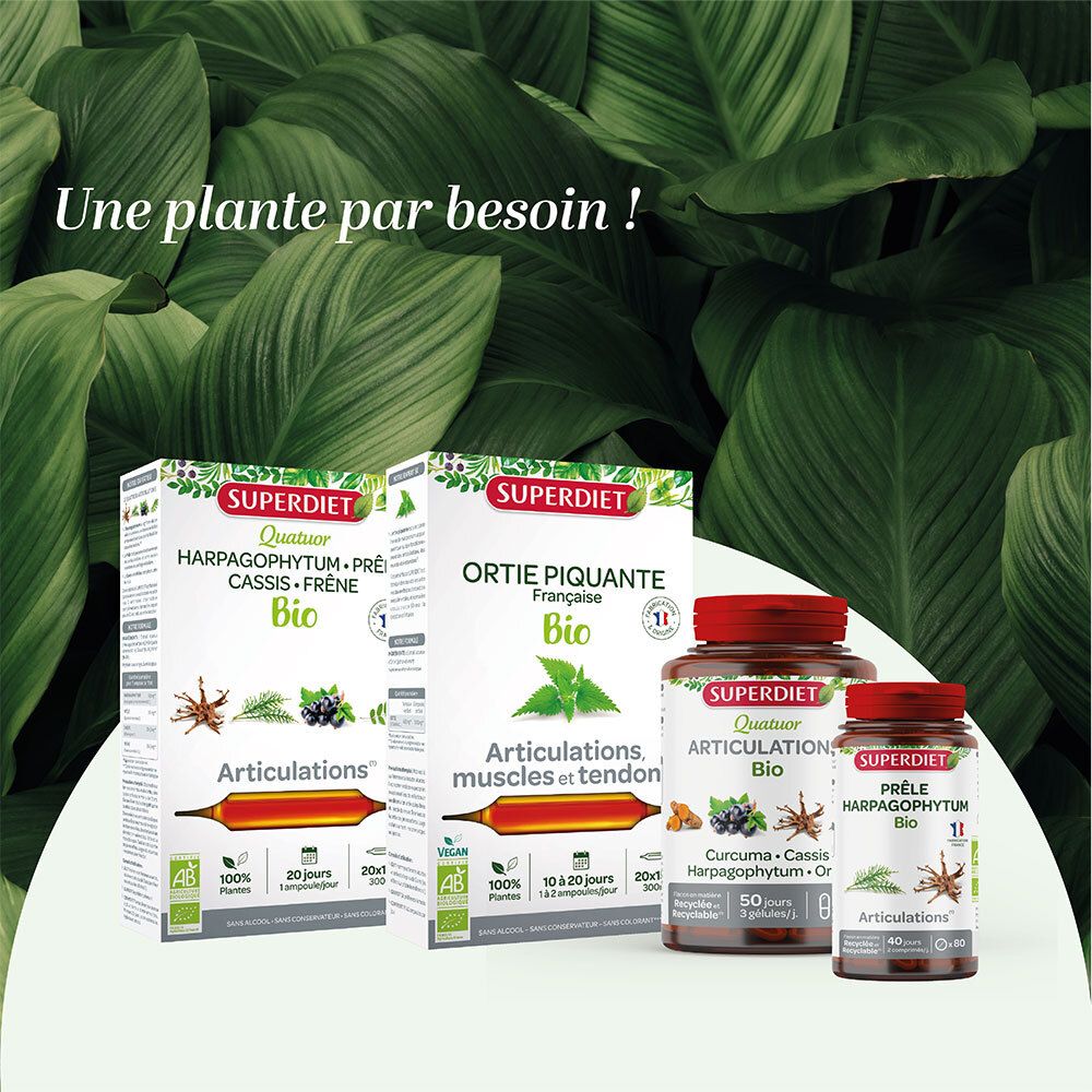 Boîte Super Diet Duivelsklauw Bio Articulations. Certification Bio, 300 ml.