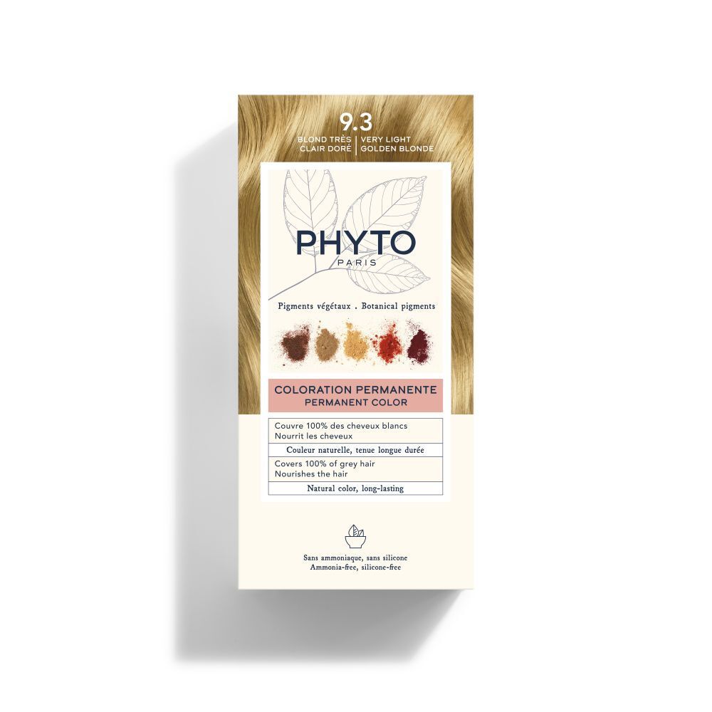 PHYTO COLOR, haarverf. Doos met kleurensample. Bevat plantaardige pigmenten. Permanente kleuring. Dekking van grijs haar.