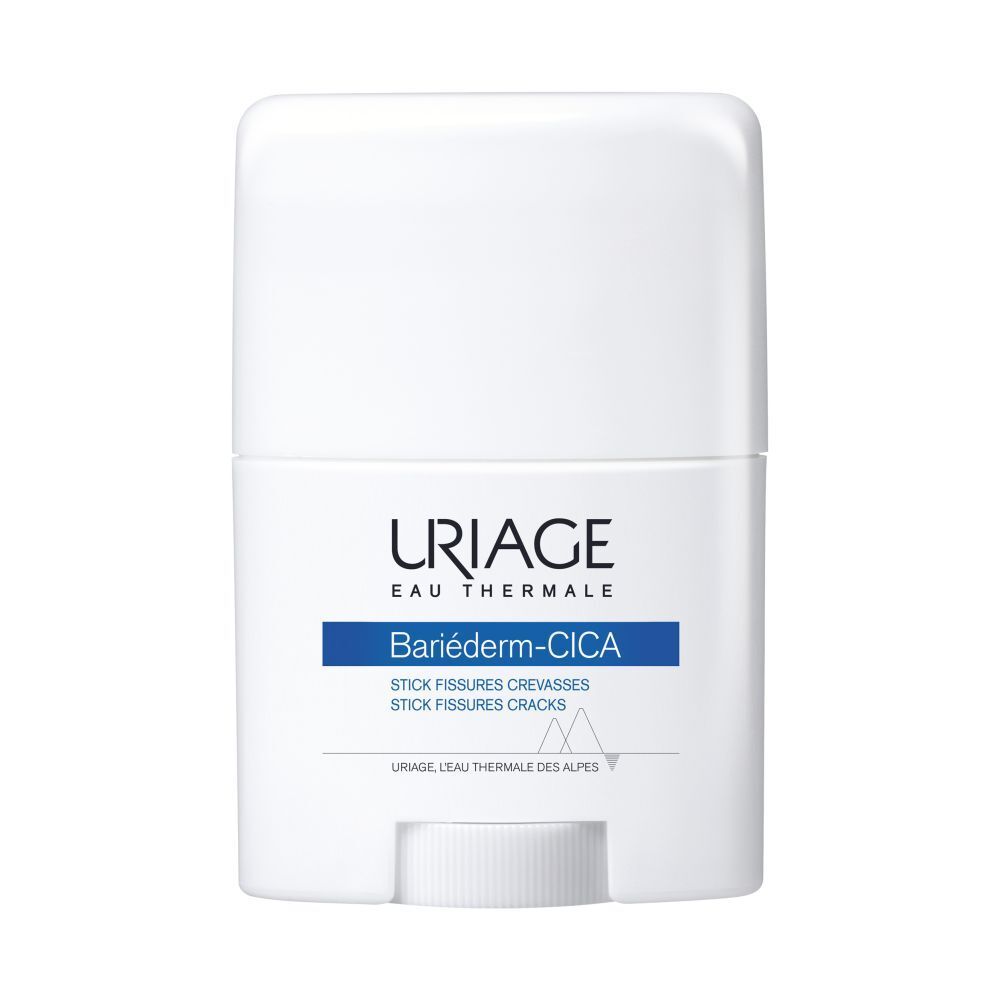 Stick blanc Uriage BARIÉDERM-CICA. Inscription bleue.