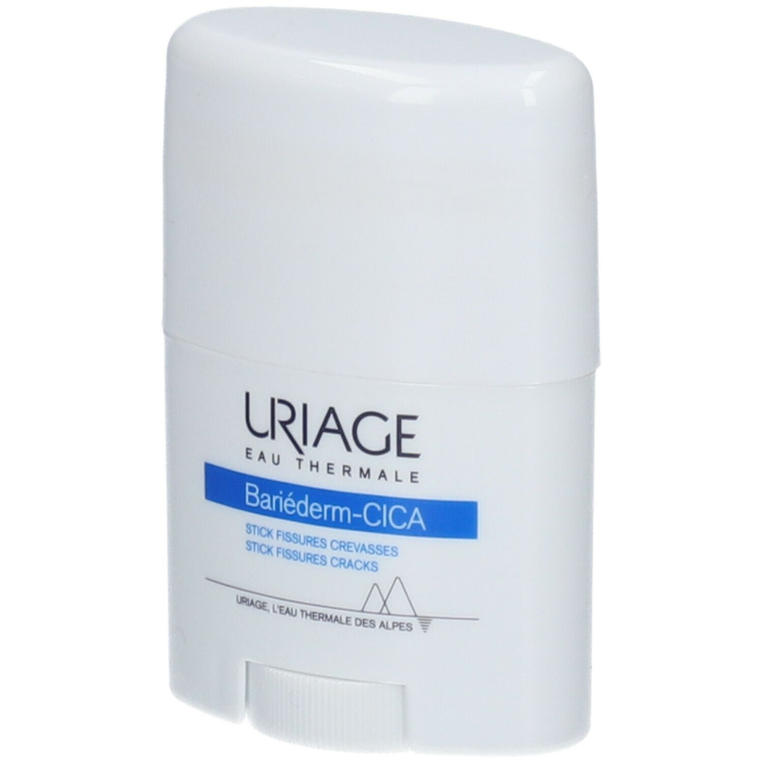 Stick blanc Uriage BARIÉDERM-CICA. Inscription bleue.