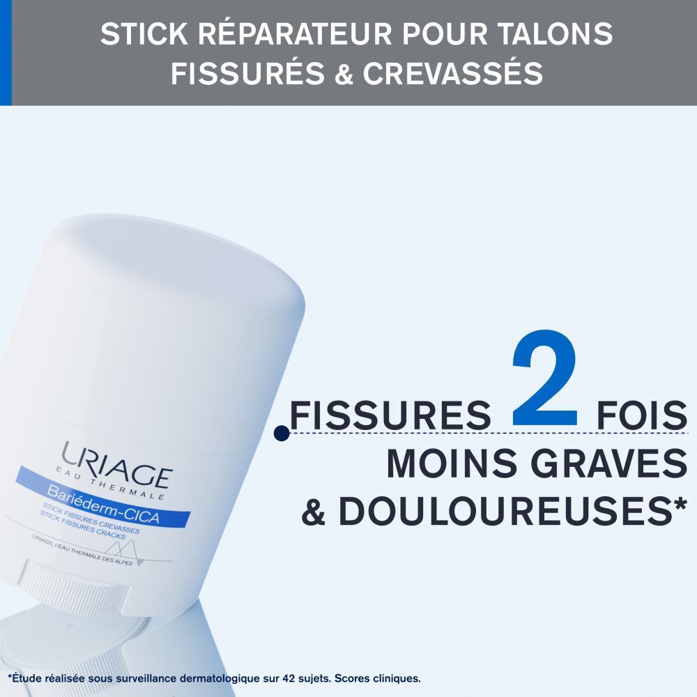 Stick Uriage BARIÉDERM-CICA. Texte: Fissures moins graves.