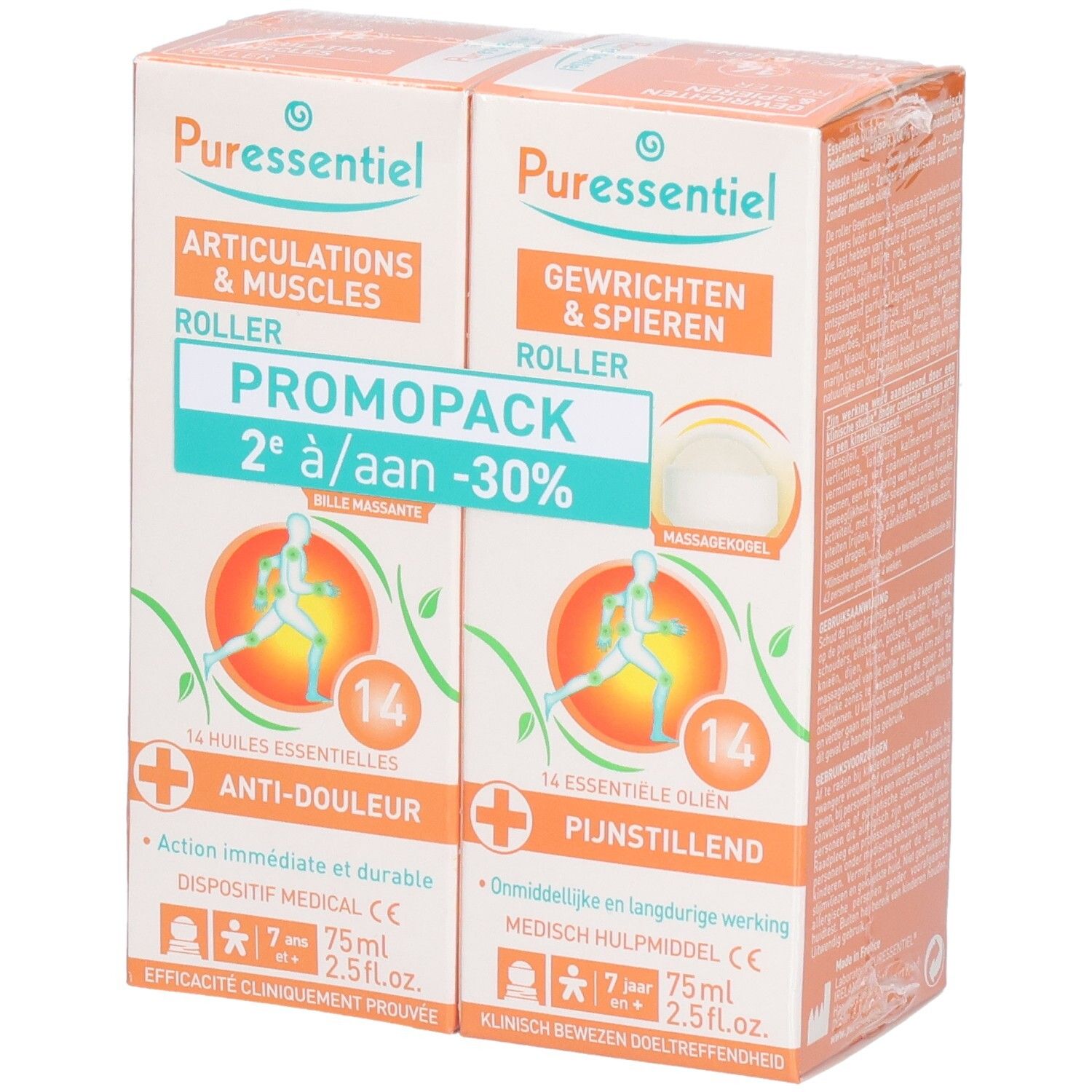 Puressentiel Gewrichten & Spieren 14 Essentiële Oliën Duo ok Nlfren 150 ml Roller