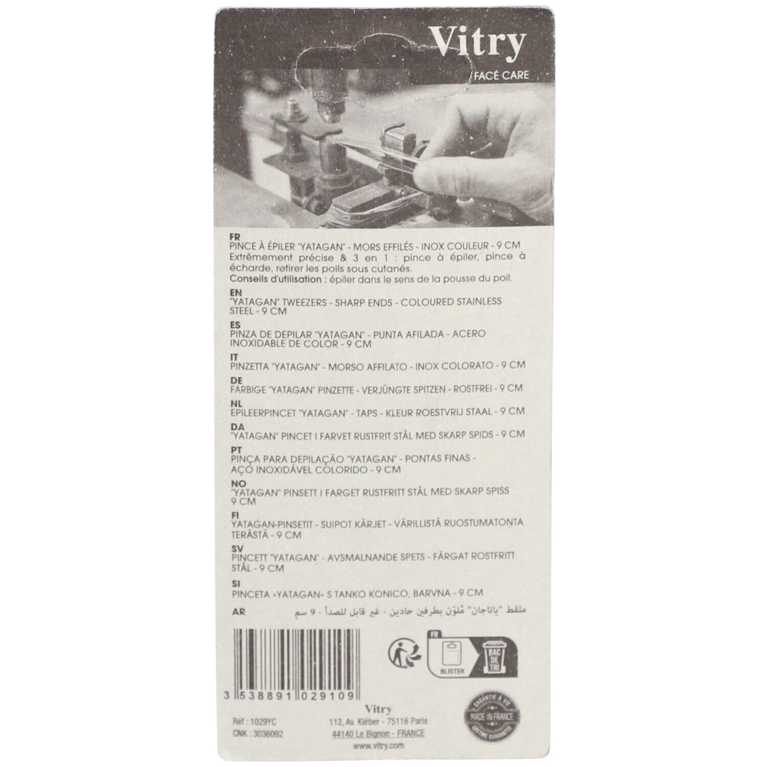 Vitry Face Care Pinzette mit schlanken Backen