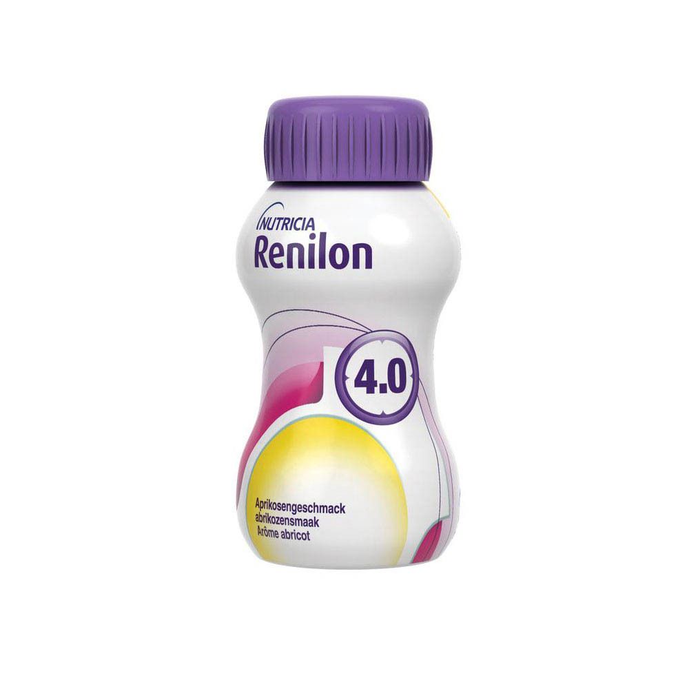 Bouteille Nutricia Renilon 4.0. Goût abricot.