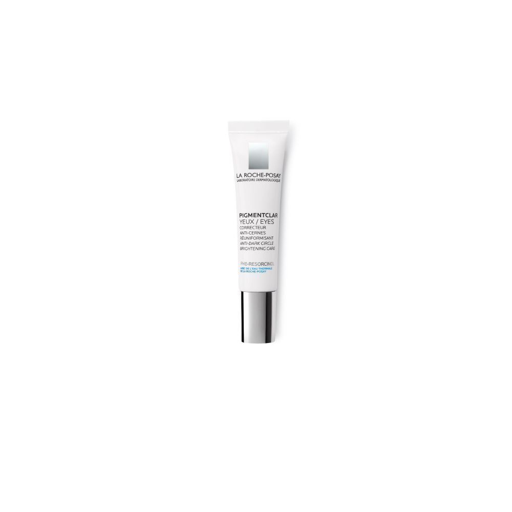 Witte tube La Roche-Posay Pigmentclar. Tekst en logo.