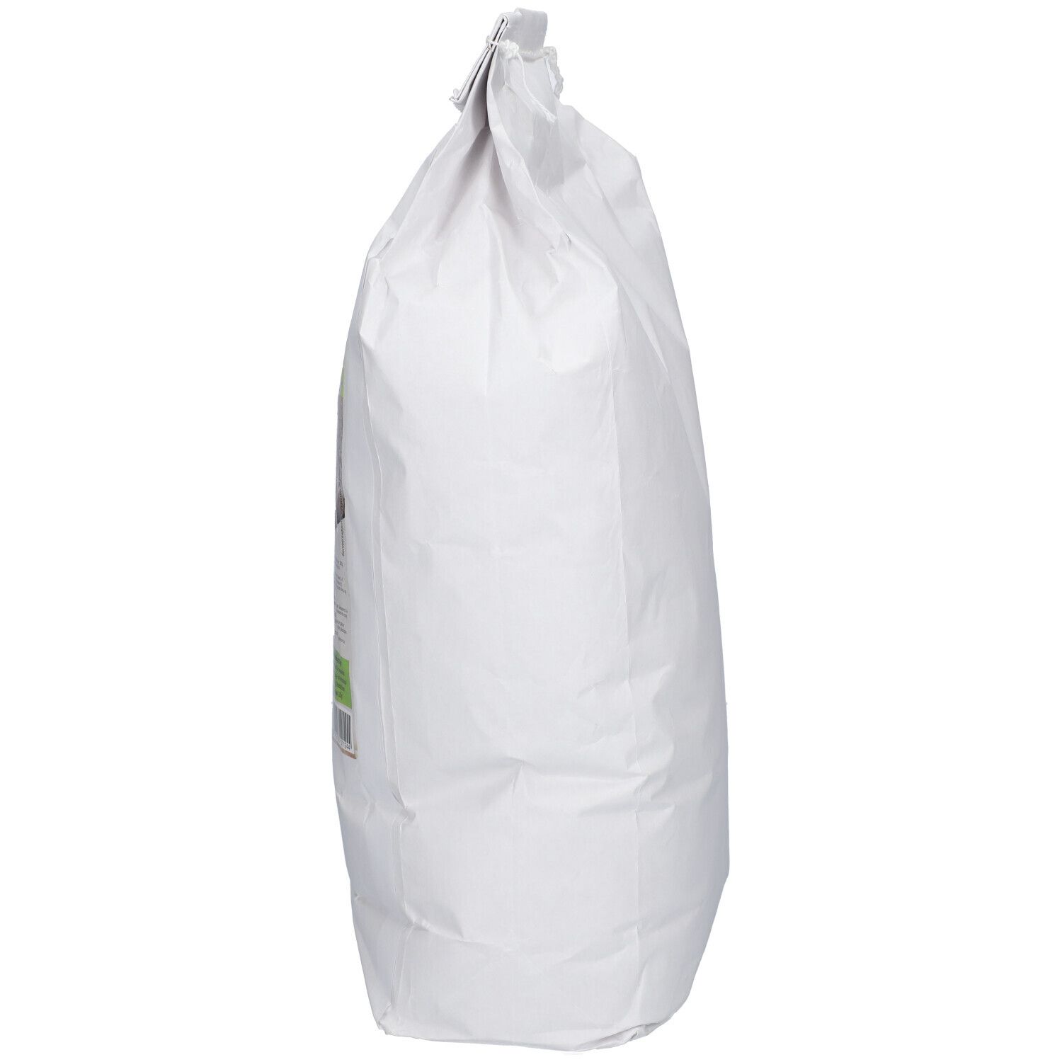 Zijaanzicht van een witte zak met glutenvrije mix voor wit brood. De zak is gesloten.