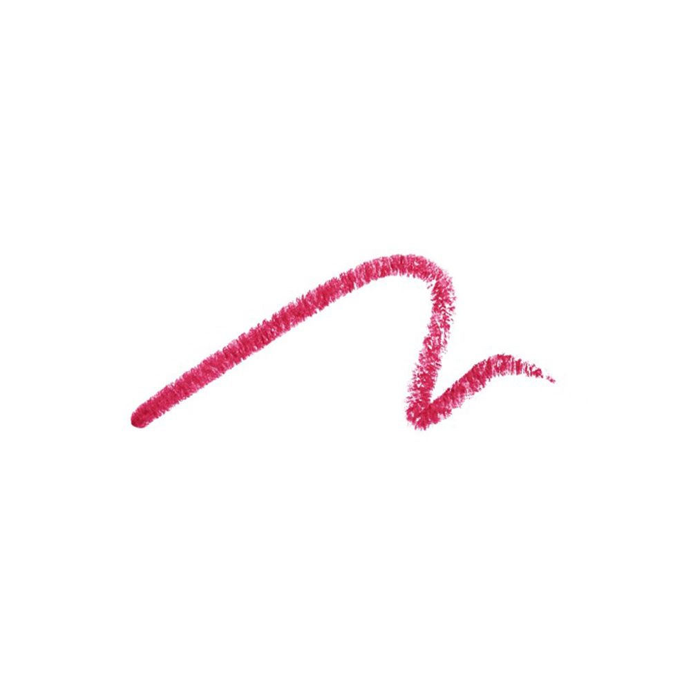 Pinke Linie, vermutlich Lippenstift-Abstrich. Auf weißem Hintergrund.