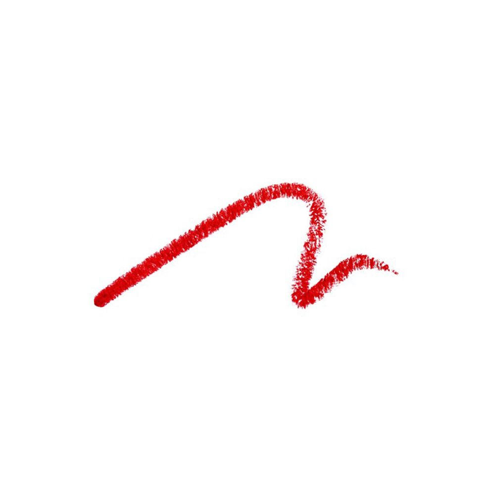 Roter Lippenstiftstrich auf weißem Hintergrund.