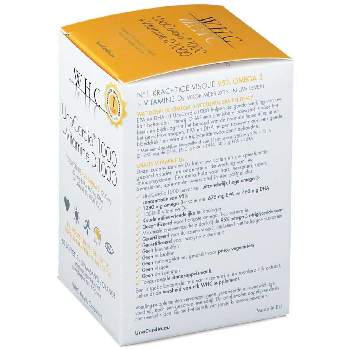 Nutrogenics WHC Unocardio 1000 + Vit D3 ok Nlfrendees 60 St Kapseln