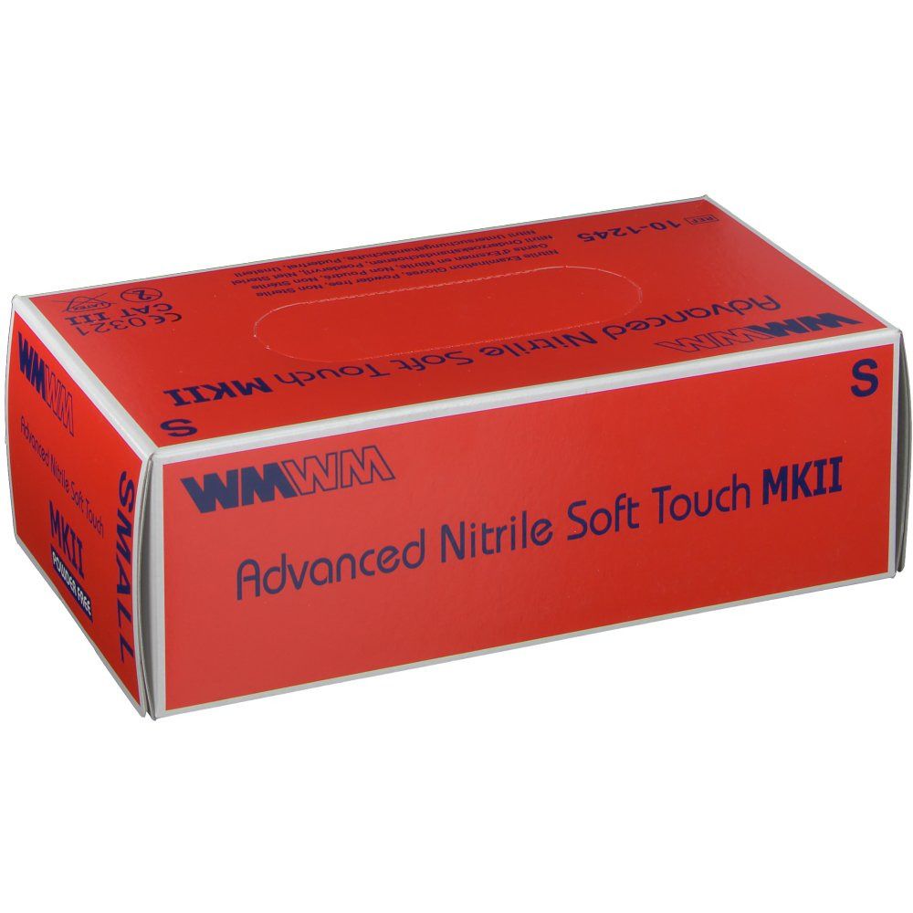 Boîte rouge "WMWM Advanced Nitrile Soft Touch MKII". Taille S. Marquage CE.