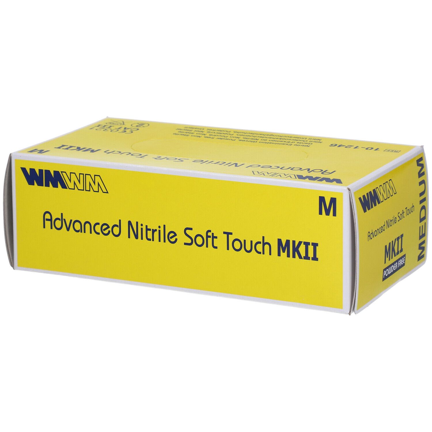 Boîte jaune "WM Advanced Nitrile Soft Touch MKII". Taille M. Poudré.
