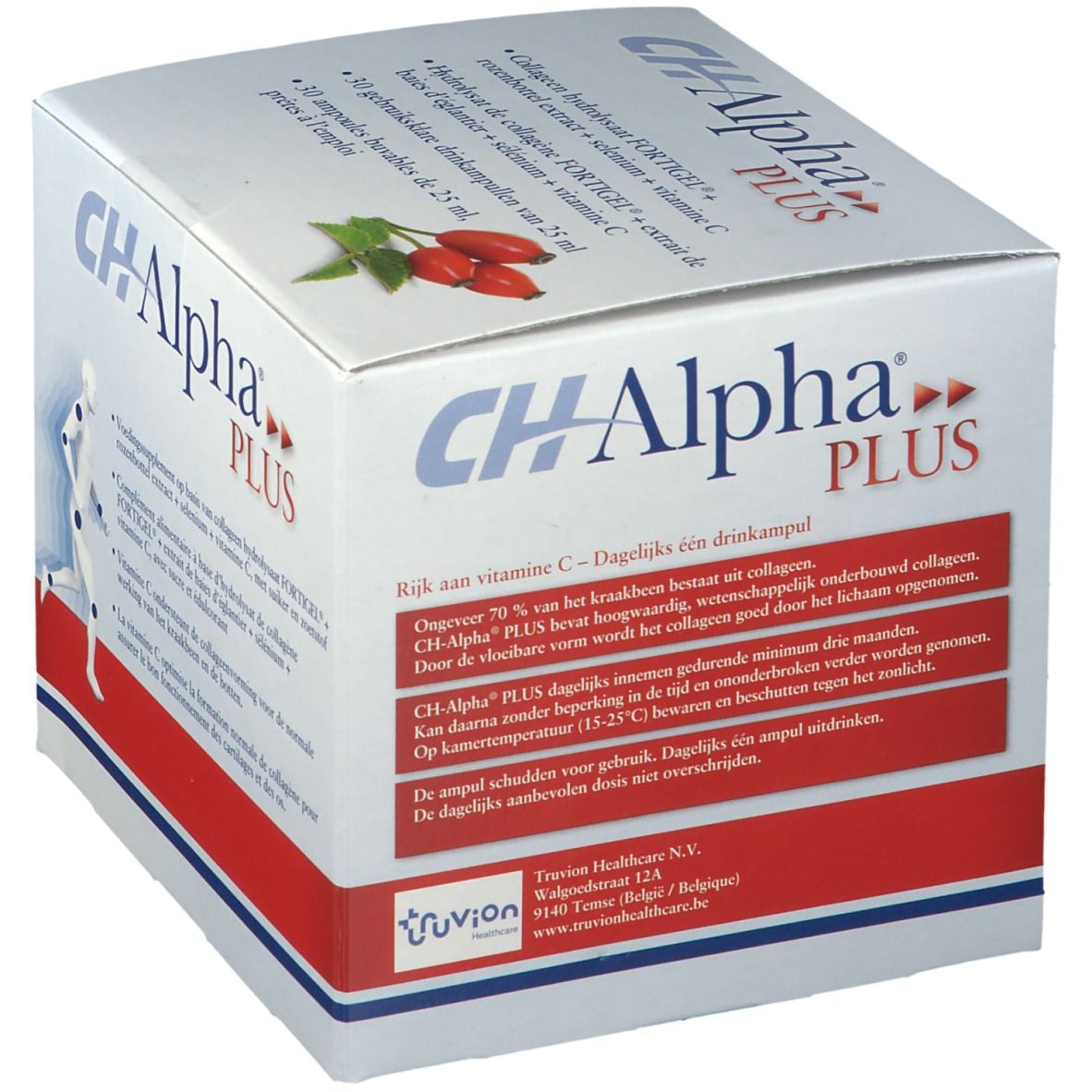 Kartonverpackung mit Produktaufdruck. Aufschrift: CH-Alpha Plus. Logo Truvion Healthcare.