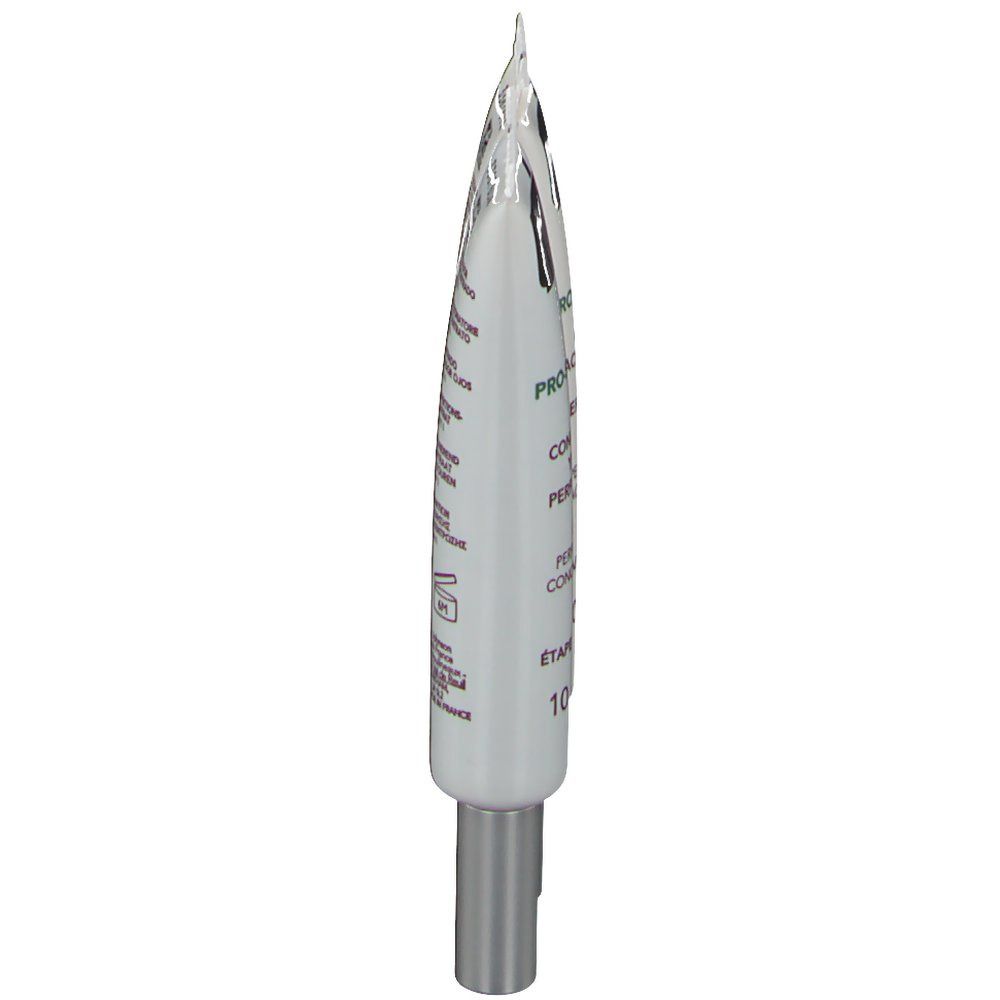 Tube à embout argenté. Inscription: Pro-Sublime, Eye Perfecting, 10 ml. Texte au dos.