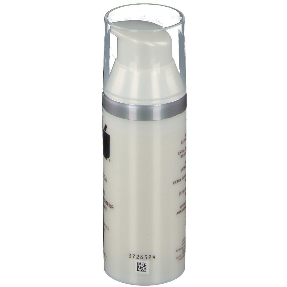 Flacon blanc avec bouchon transparent. Inscriptions: RoC® PRO-CICA. Informations produit et code-barres au dos.
