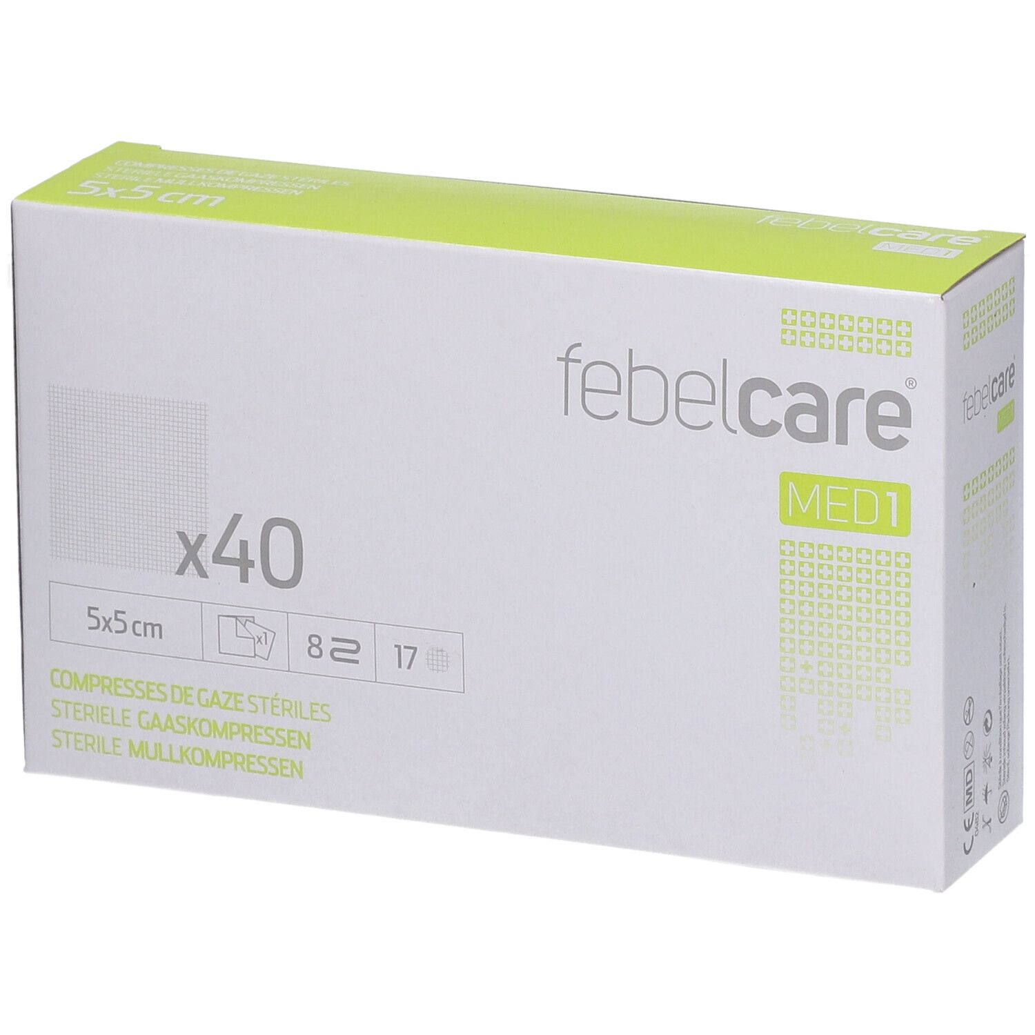 Febelcare® Med1 Compresses de gaze stériles 5 x 5 cm