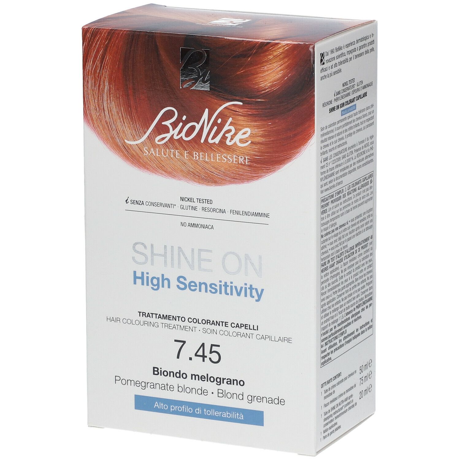 BioNike Shine ON High Sensitivity 7.45 Pomegranate Blonde