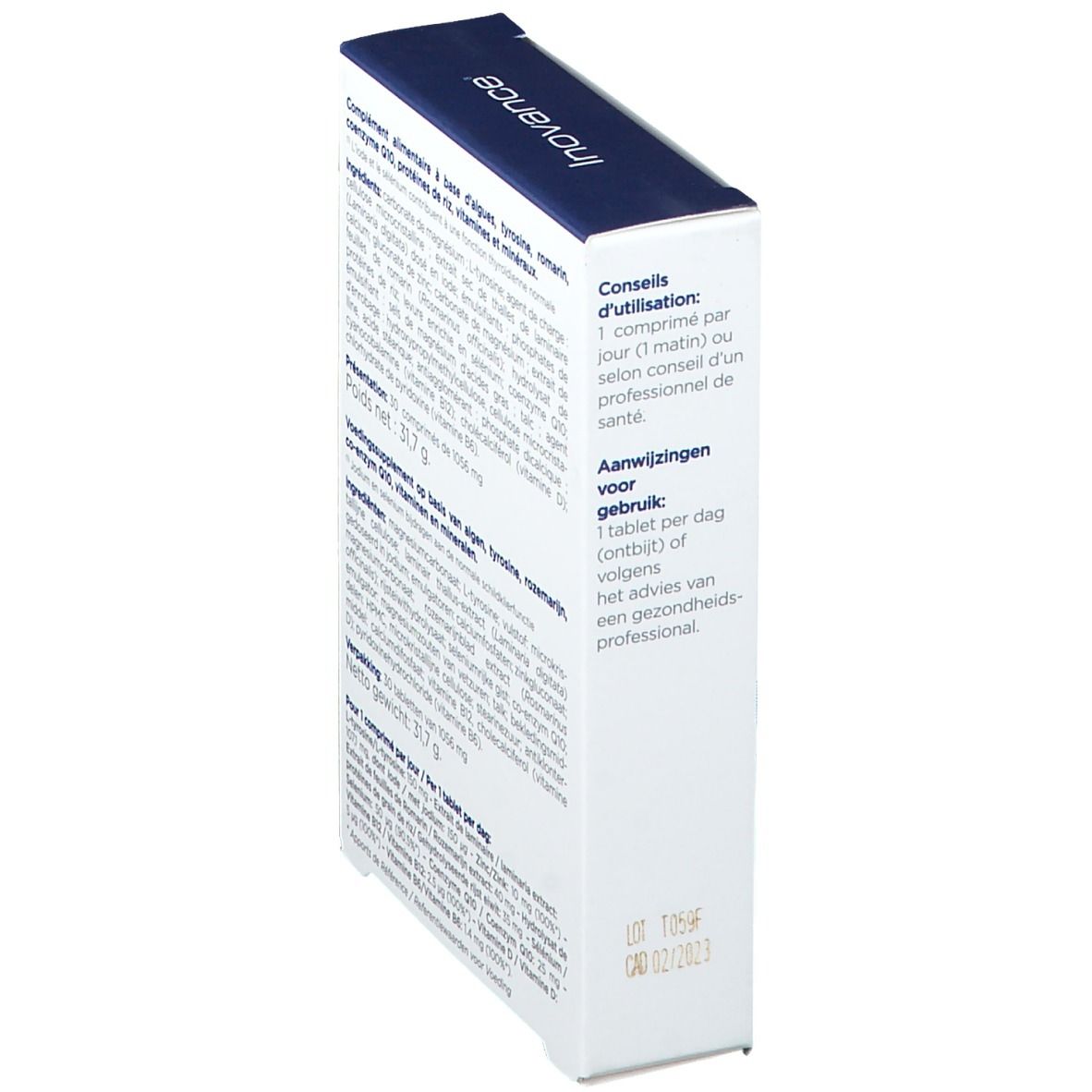 Côté de la boîte "Thyrovance". Contient conseils d'utilisation et autres informations.