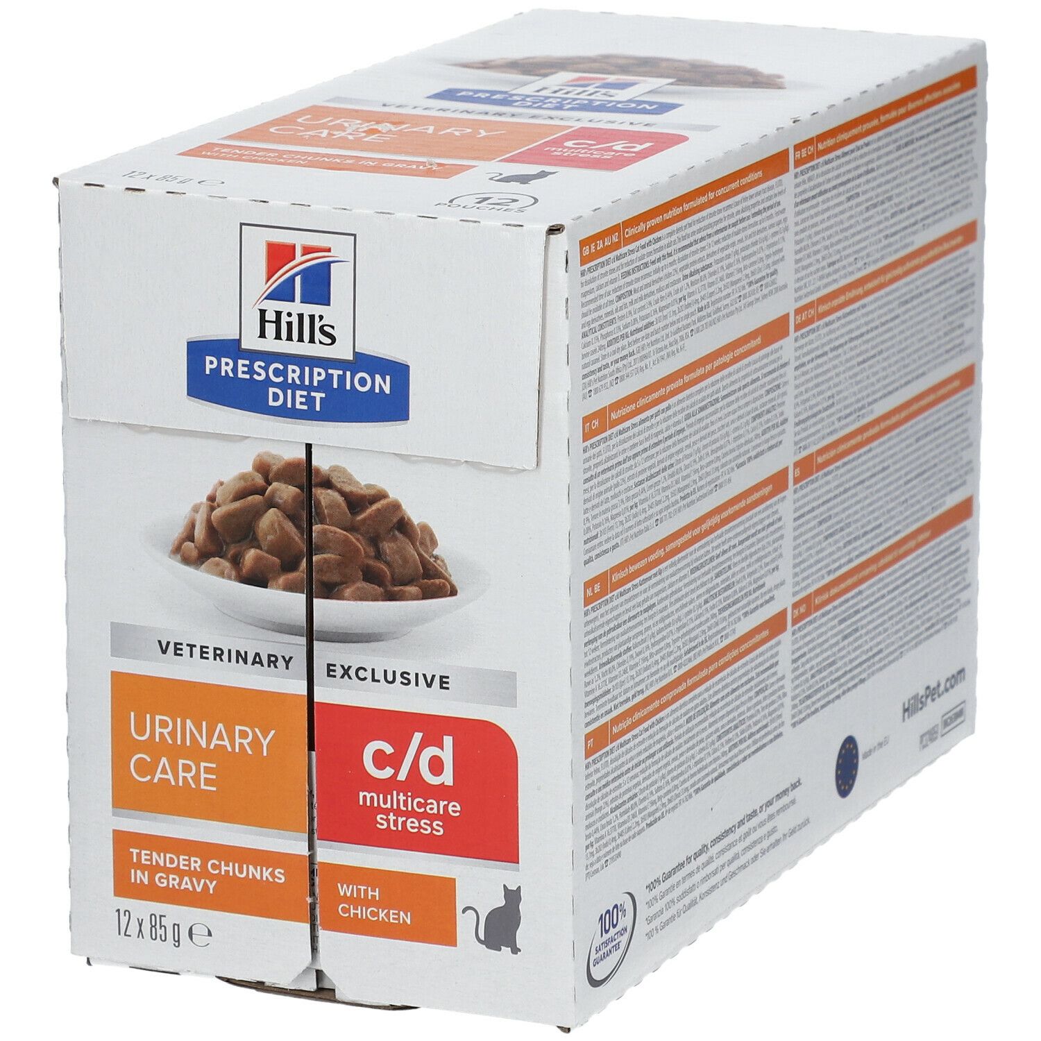 Hills C/D Feline Kat Prescription Diet Stress Kip 12x85 g Beutel